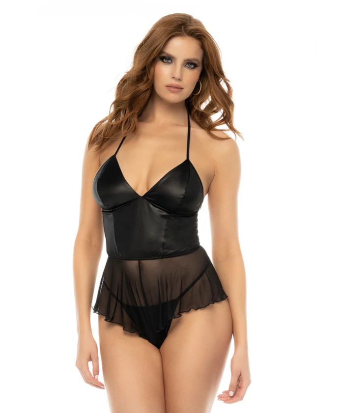 Wet Look Transparent Romper