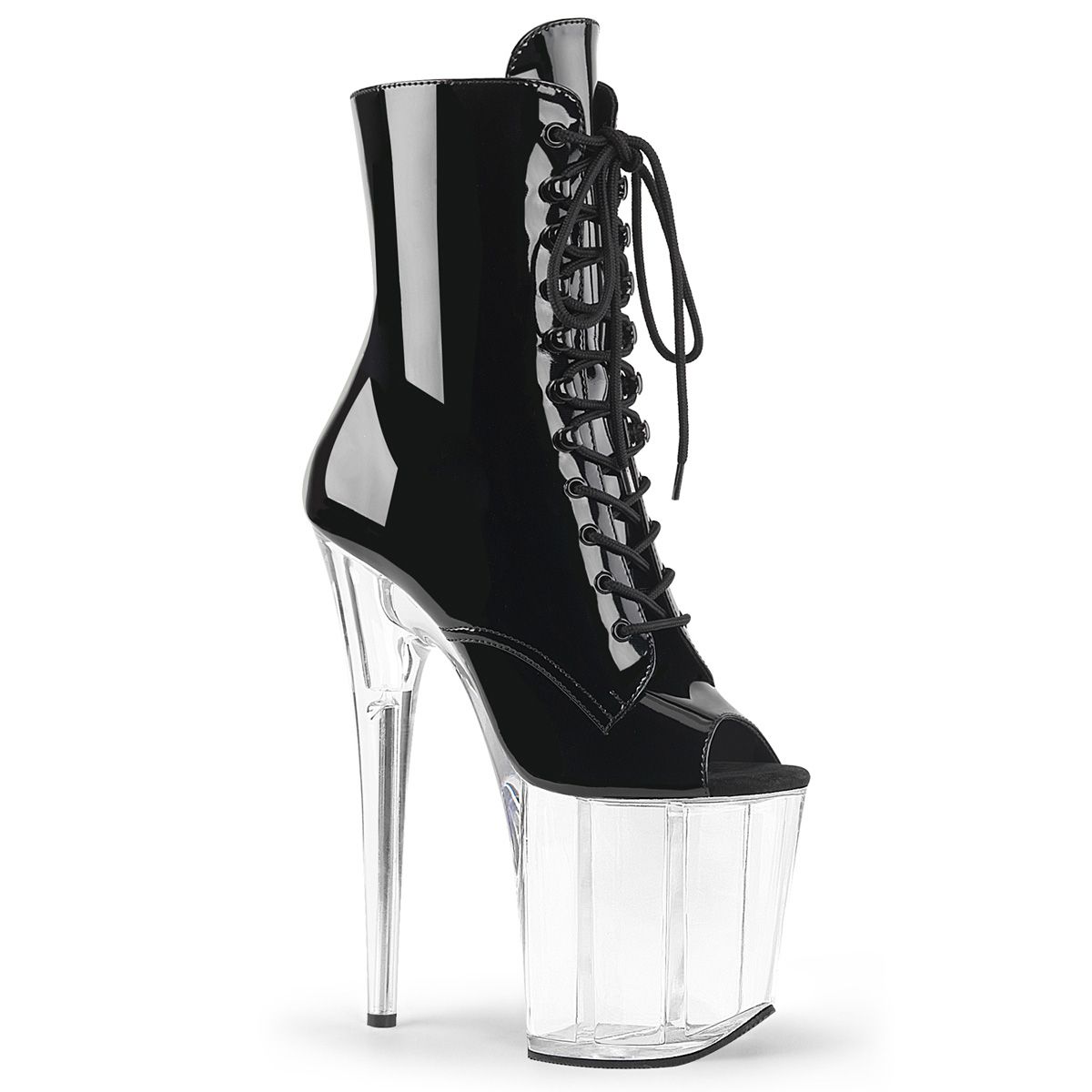 Flamingo 8" Clear Platform Ankle Boot, Size: 6