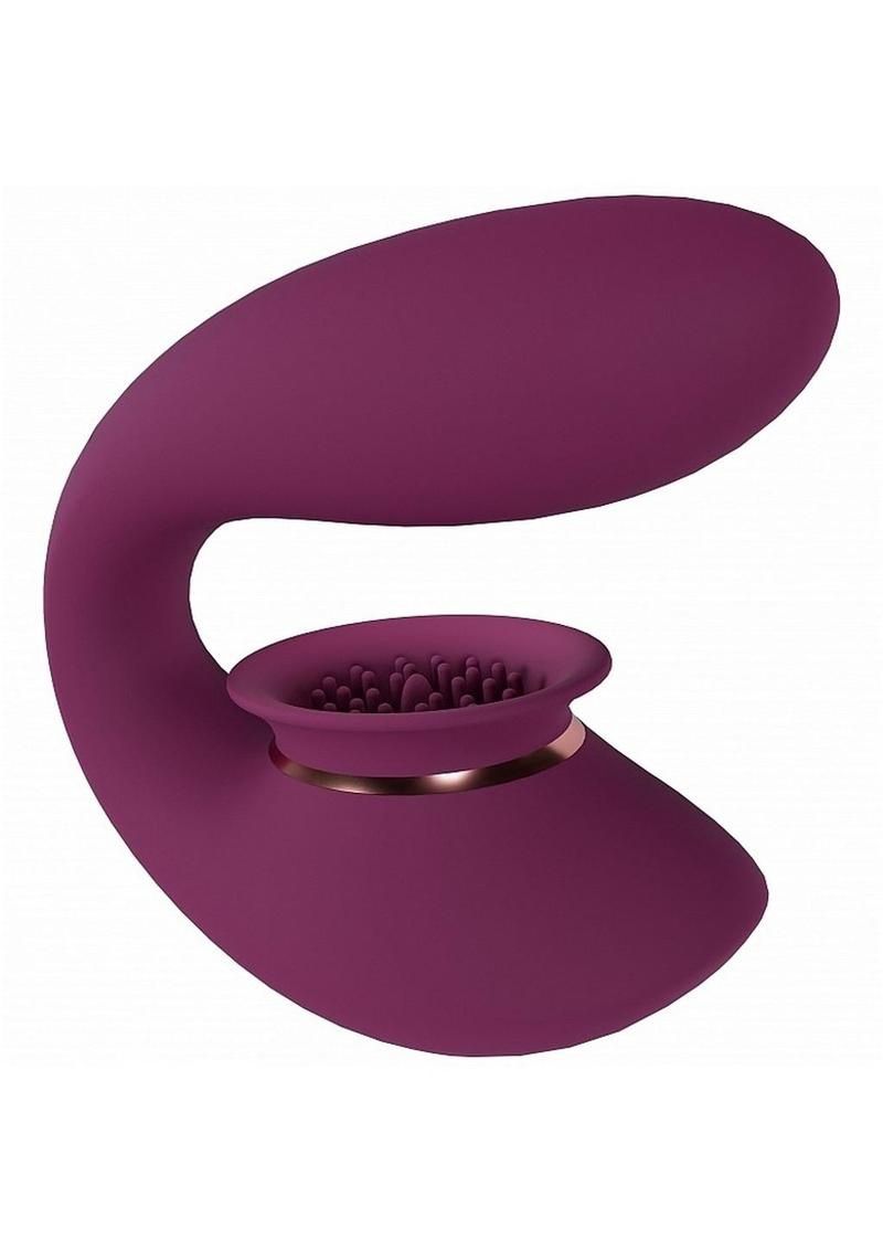 Twitch 3 Rechargeable Suction &amp; Tongue Vibrator, Color: Burgundy