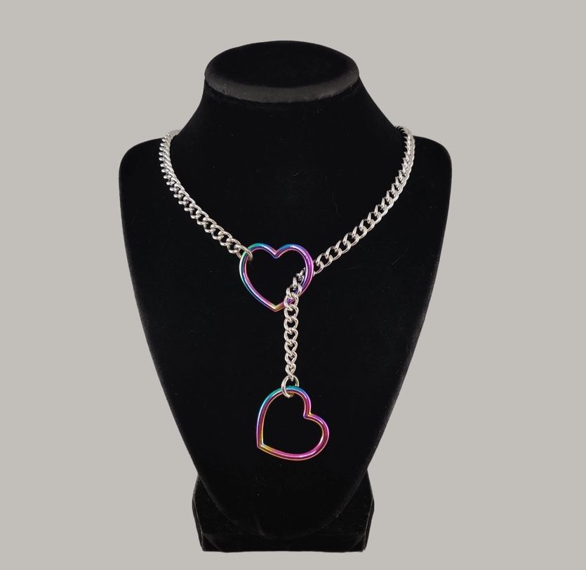 Rainbow Hearts Slip Chain