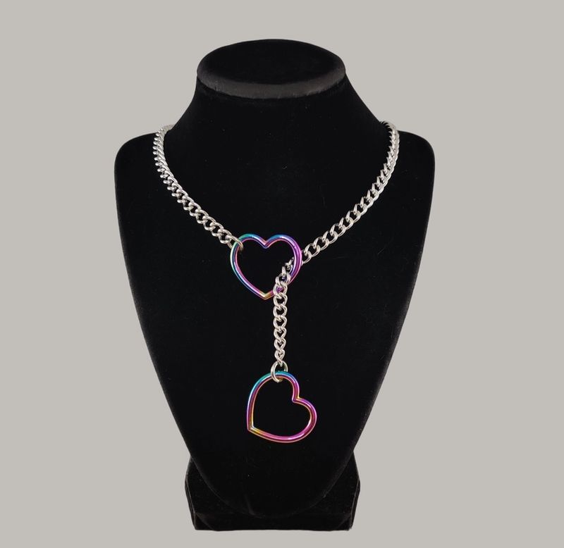Rainbow Hearts Slip Chain