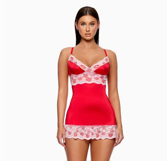 Lips Like Butter Satin Chemise Set