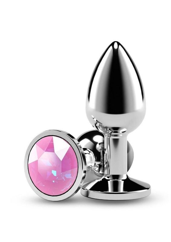 Rear Assets Silver Anal Plug with Pink Gem