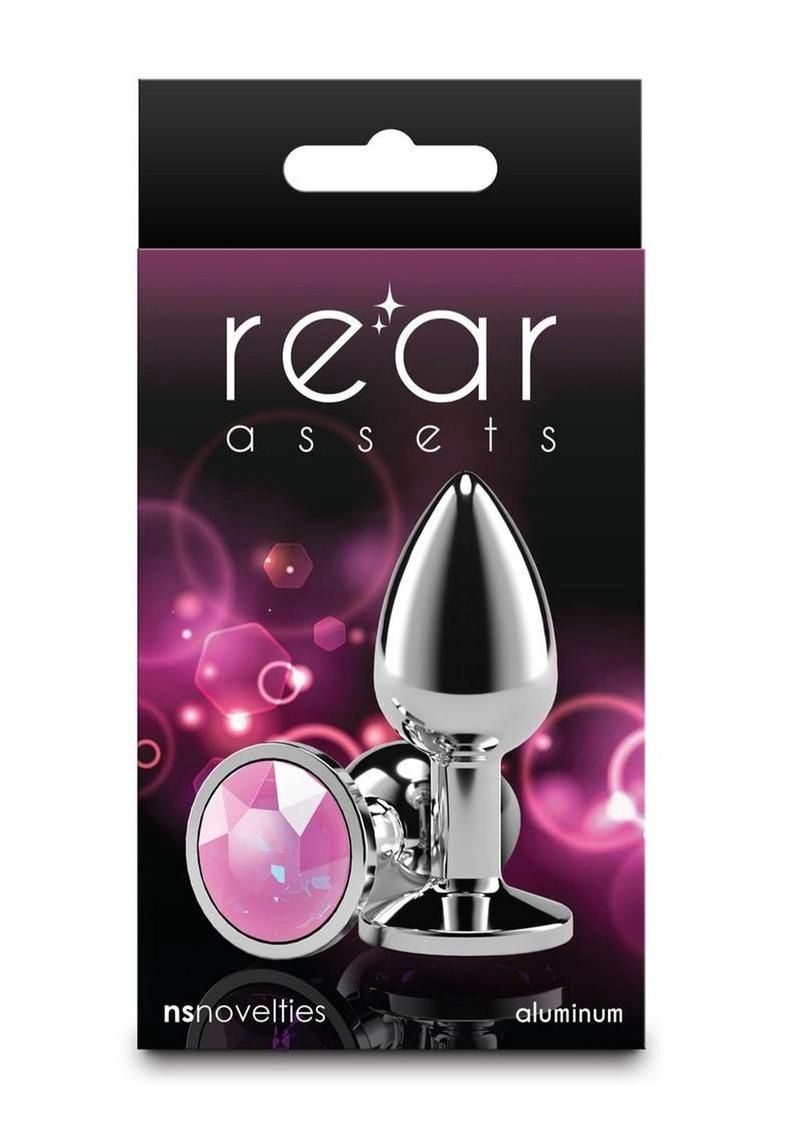Rear Assets Silver Anal Plug with Pink Gem