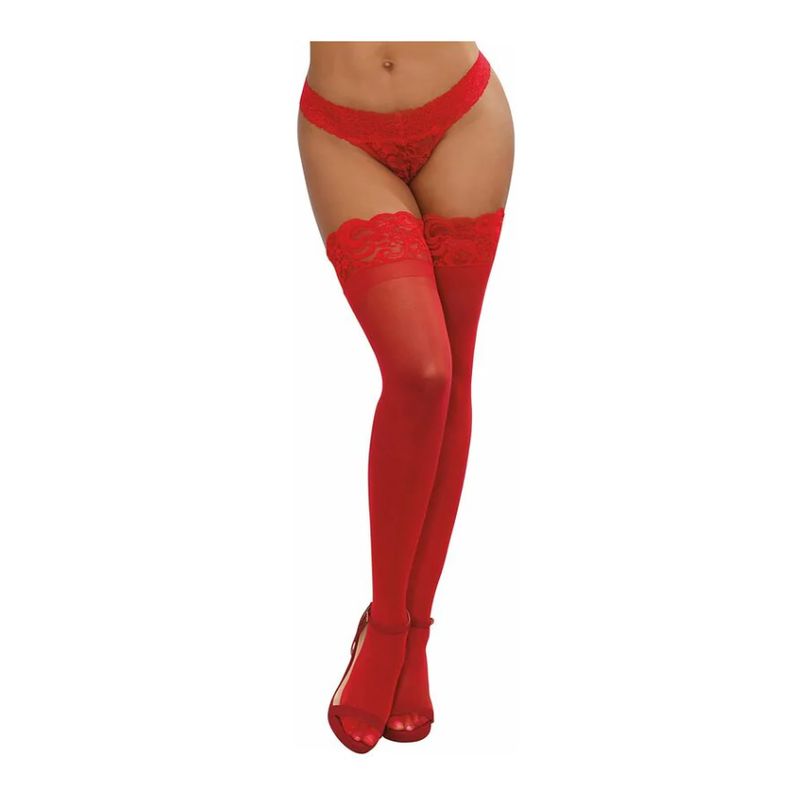 Sheer Thigh-High Stockings with Lace Silicone Band