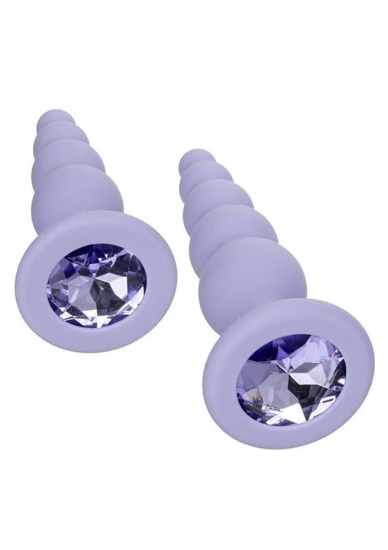 First Time Crystal Beaded Duo Silicone Anal Probe Set