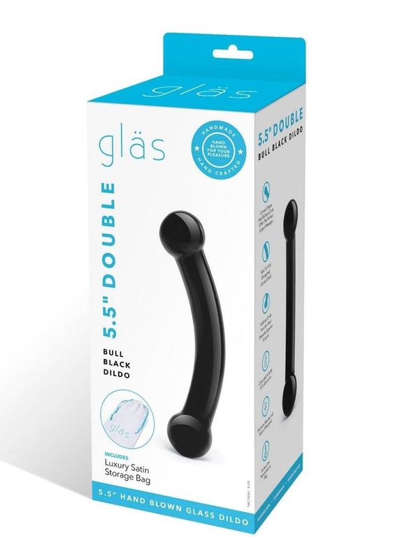 Glas Double Bulb Black Dildo