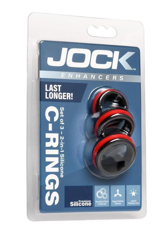Jock Enhancers 2-in-1 Silicone Cock Ring Set of 3