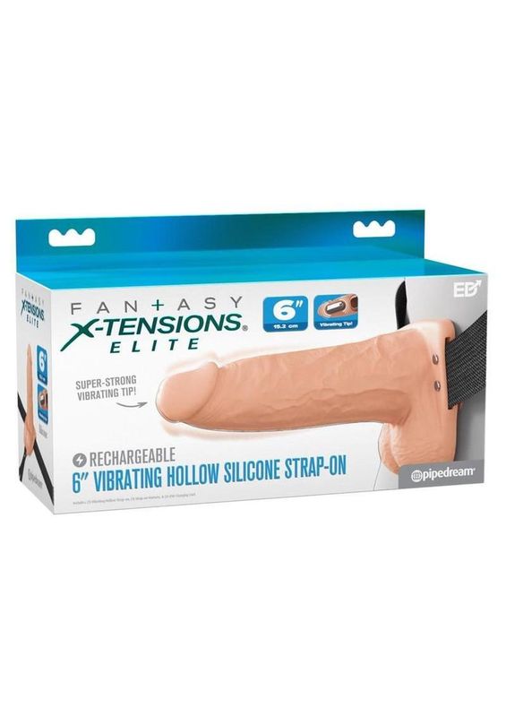Fantasy X-Tensions Elite Vibrating 6" Hollow Strap-On