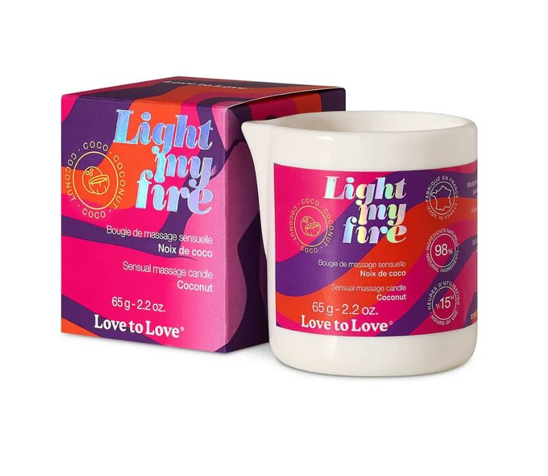 Love to Love Light My Fire Sensual Massage Candle - Coconut