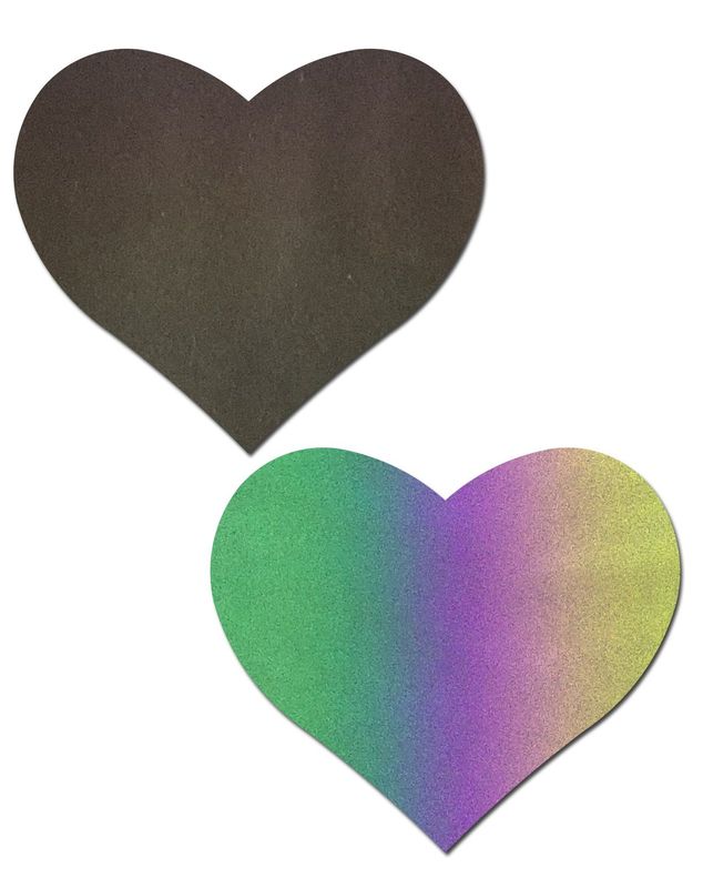 Pastease Reflective Rainbow Hear Nipple Pasties
