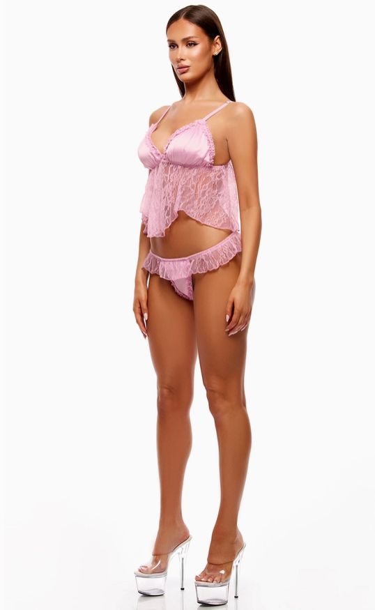 Soft Girl Era Sheer Mesh Cami Set