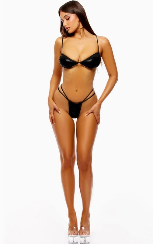 Sunkissed Strappy Metallic Bikini Set