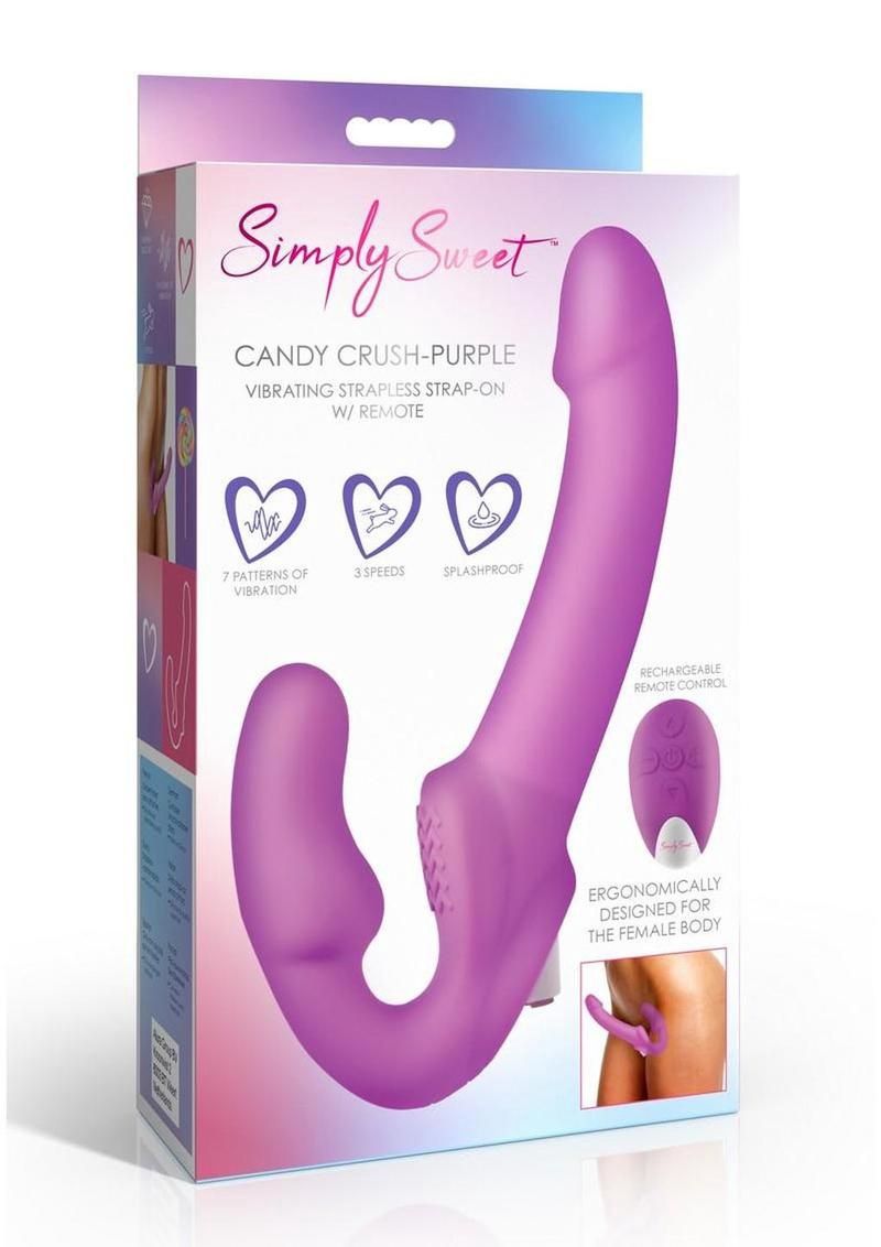 Simply Sweet Candy Crush Vibrating Strapless Strap-On with Remote