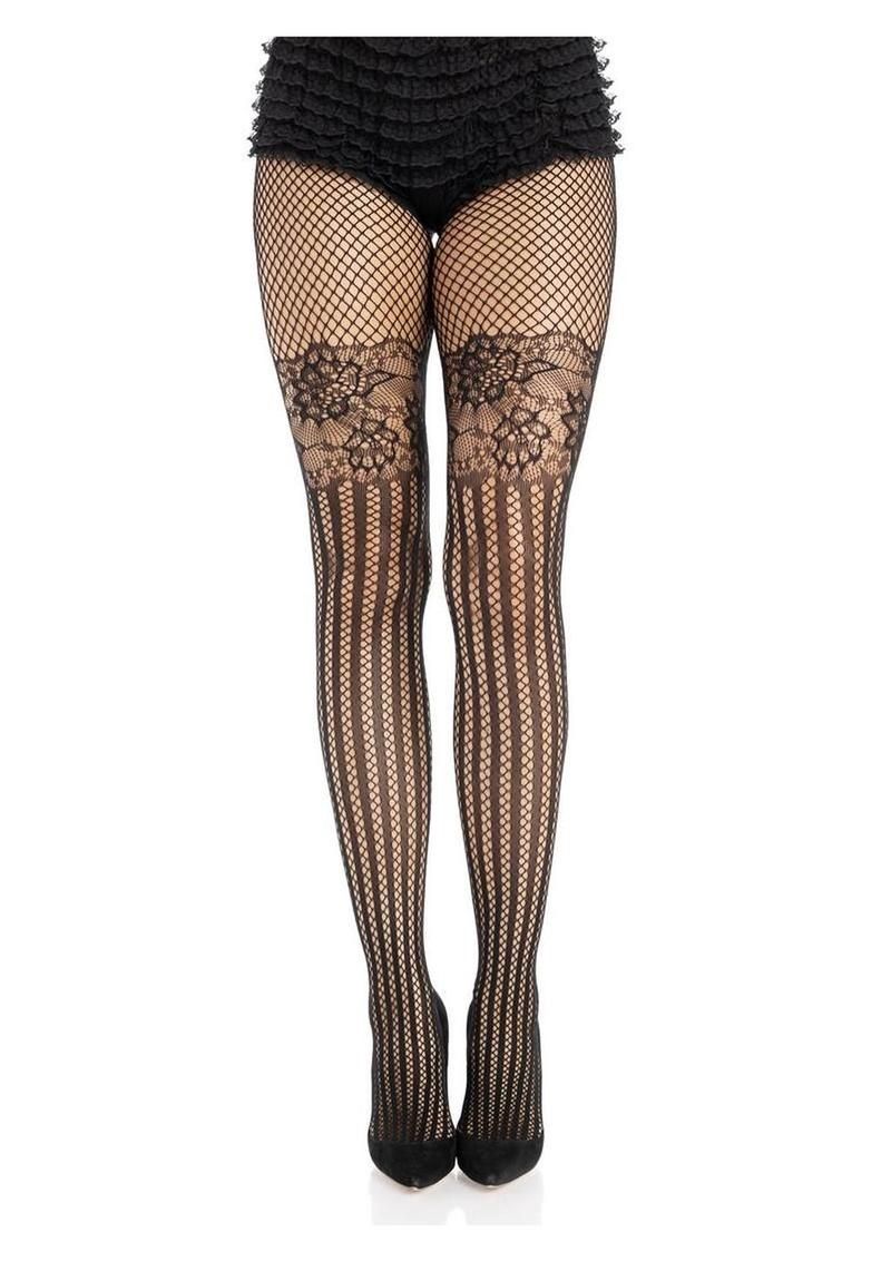 Harlow Net Striped Tights, Size: One Size
