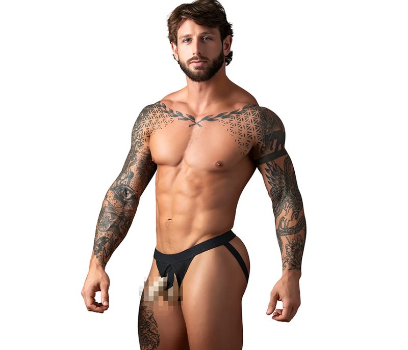 Male Power Open Ended Jock Open Black