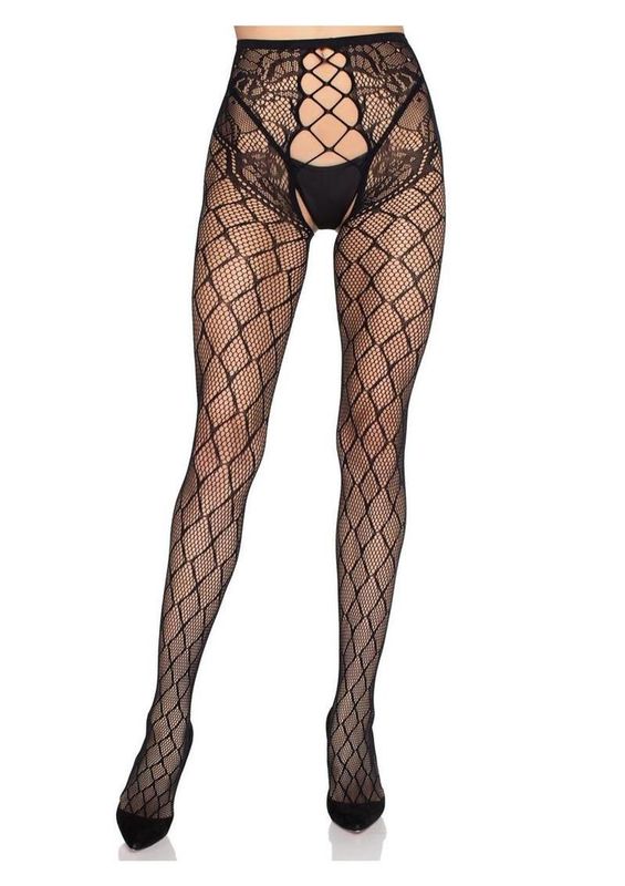 Seline Net Crotchless Tights