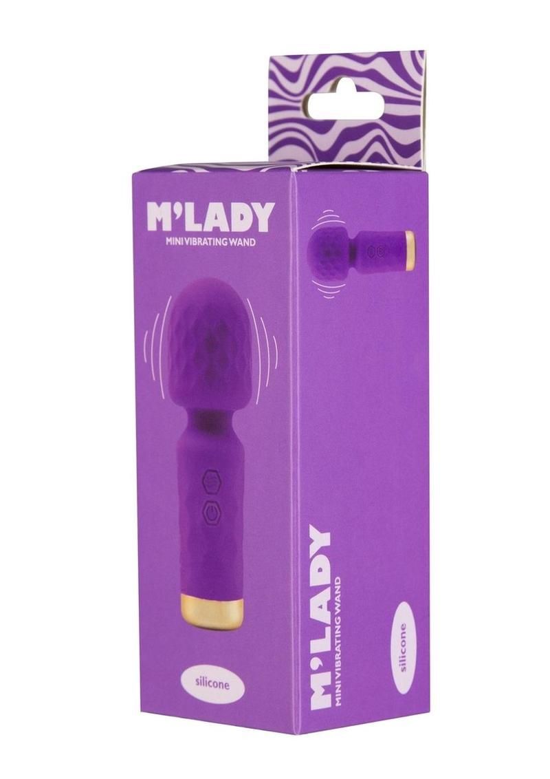 M'Lady Mini Vibrating Wand, Color: Purple