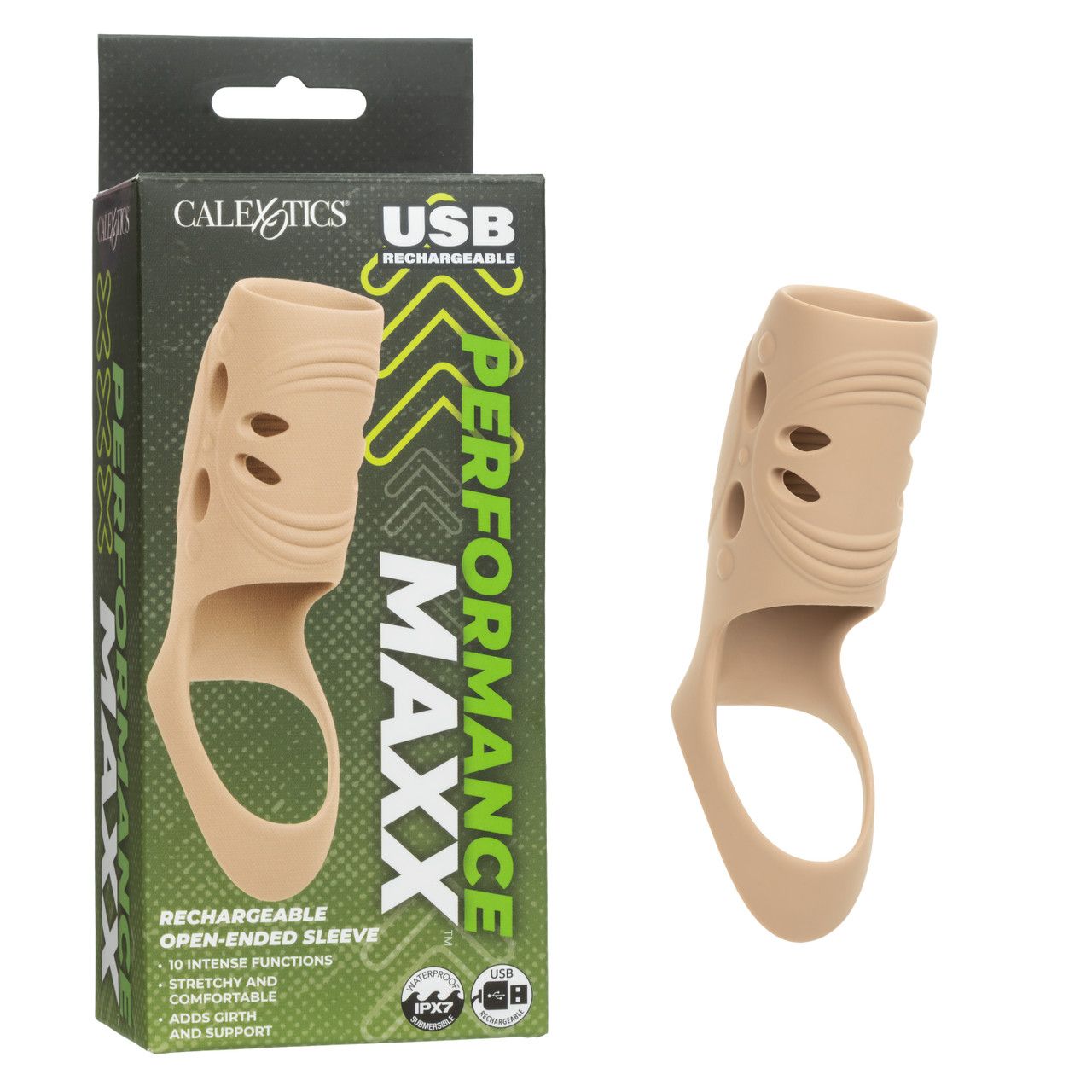 Performance Maxx Rechargeable Open-Ended Sleeve, Color: Vanilla