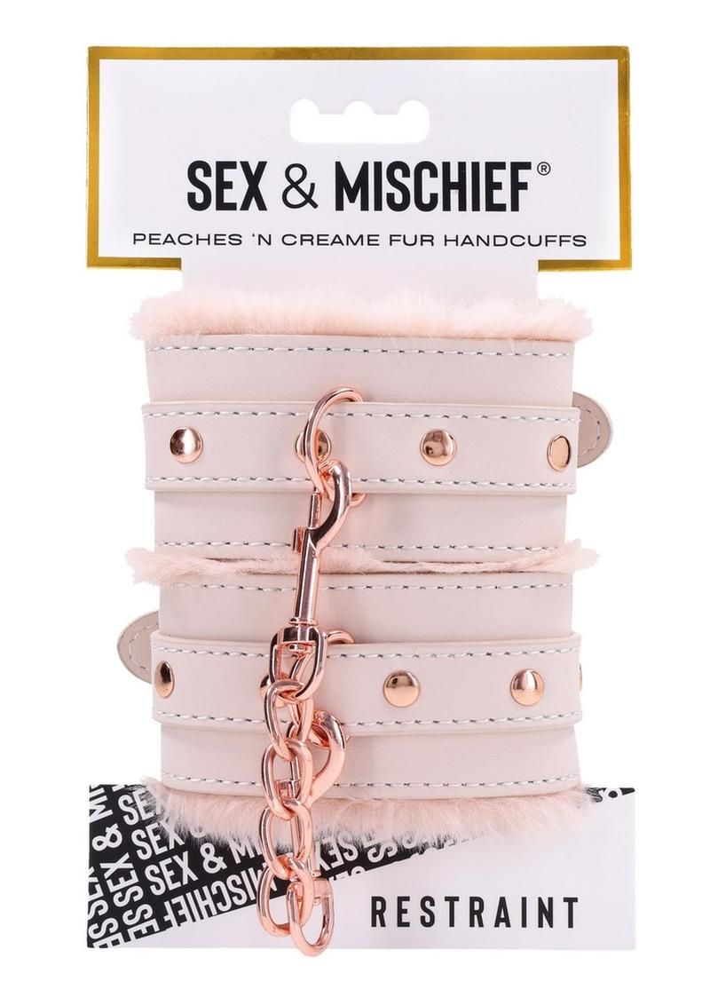 Sex &amp; Mischief Peaches ‘n CreaMe Fur Handcuffs