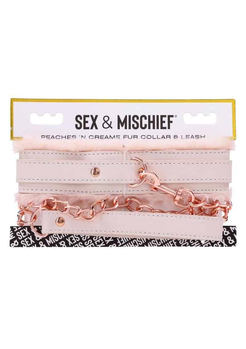 Sex &amp; Mischief Peaches ‘n CreaMe Fur Collar &amp; Leash