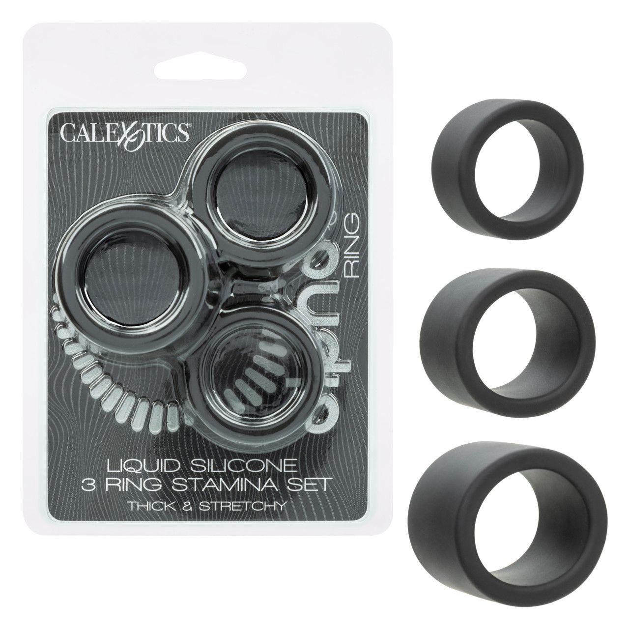 Alpha Liquid Silicone 3 Ring Stamina Set