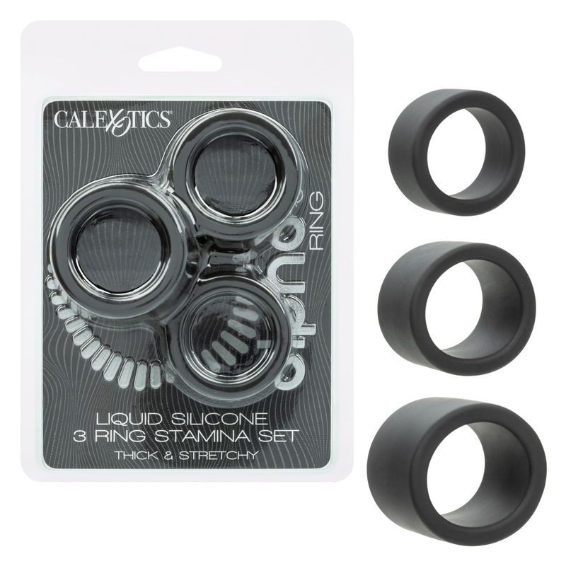 Alpha Liquid Silicone 3 Ring Stamina Set