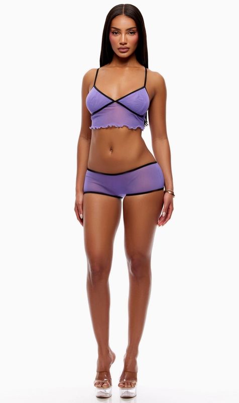 Home Body Sheer Mesh Cami Set