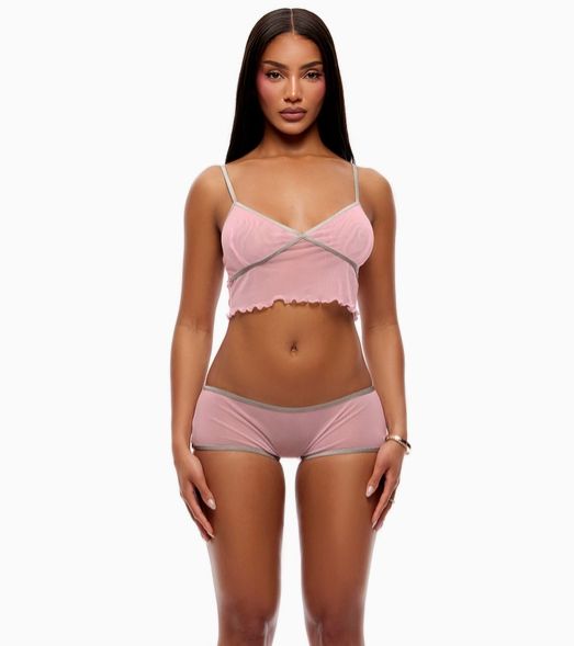 Home Body Sheer Mesh Cami Set