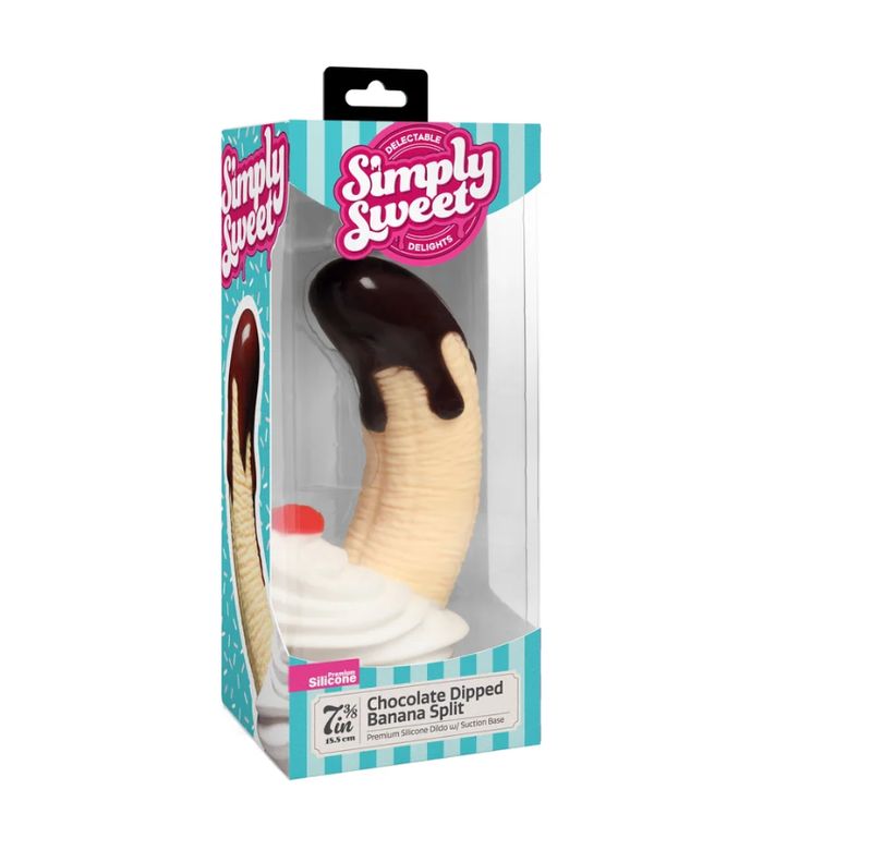 Simply Sweet Chocolate Dipped Banana Split Premium Silicone Dildo