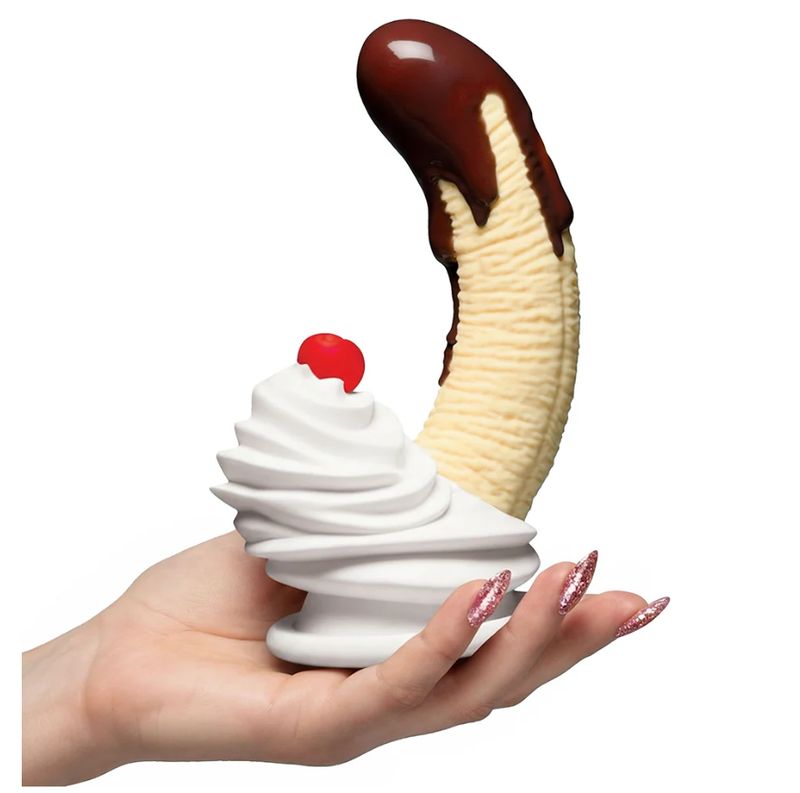 Simply Sweet Chocolate Dipped Banana Split Premium Silicone Dildo