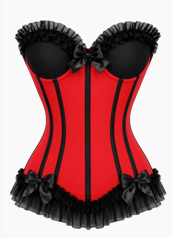 Lavish Red Lycra Bustier Corset