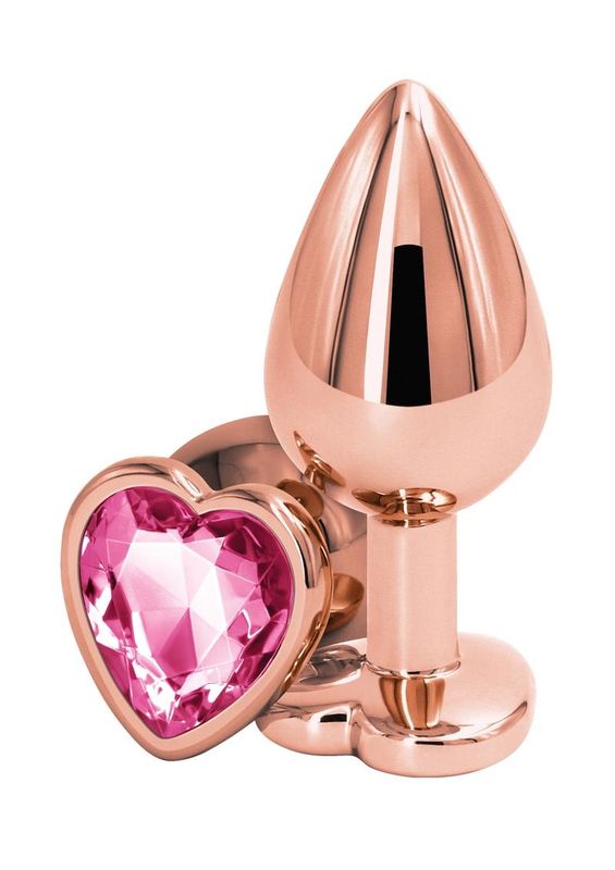 Rear Assets Pink Rose Gold Heart Medium Plug