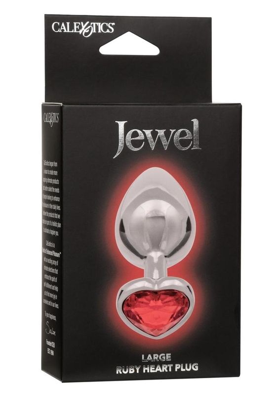 Jewel Ruby Heart Aluminum Large Plug