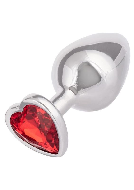 Jewel Ruby Heart Aluminum Large Plug