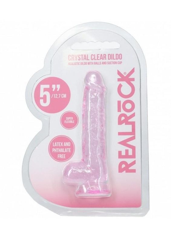 RealRock Crystal Clear 5" Dildo w/Balls