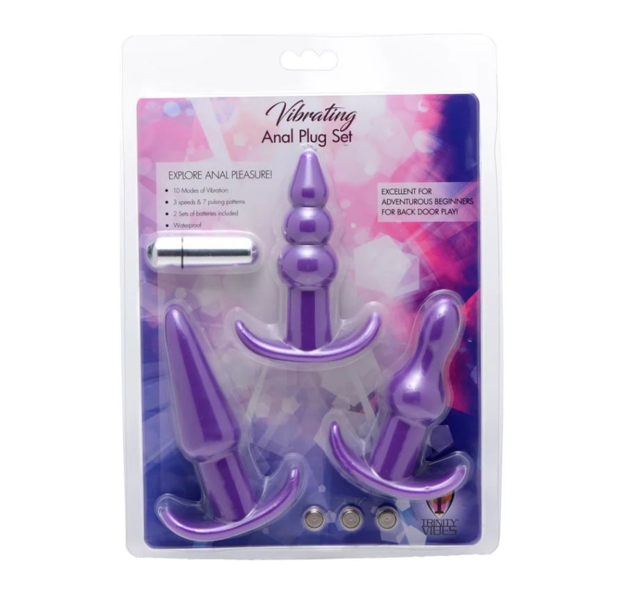 Trinity Vibes 3 Piece Vibrating Anal Plug Set