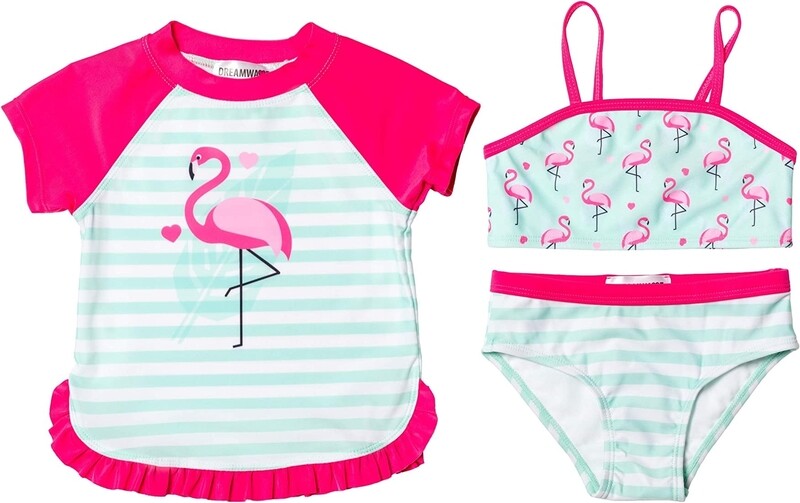 3 Piece swimsuit set flamingo