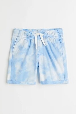 Cotton shorts light blue tie dye