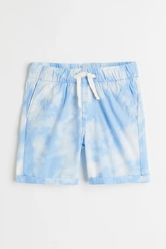 Cotton shorts light blue tie dye