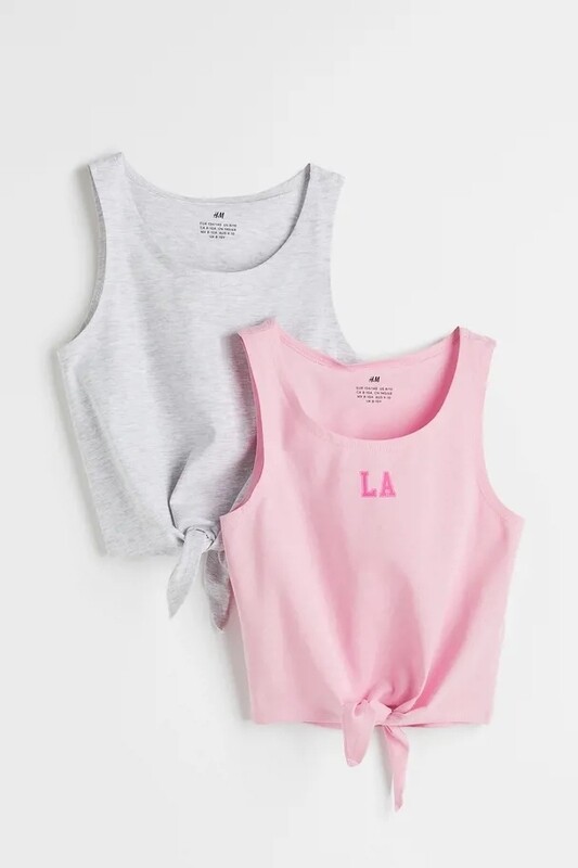 Set van 2 tricot tops roze