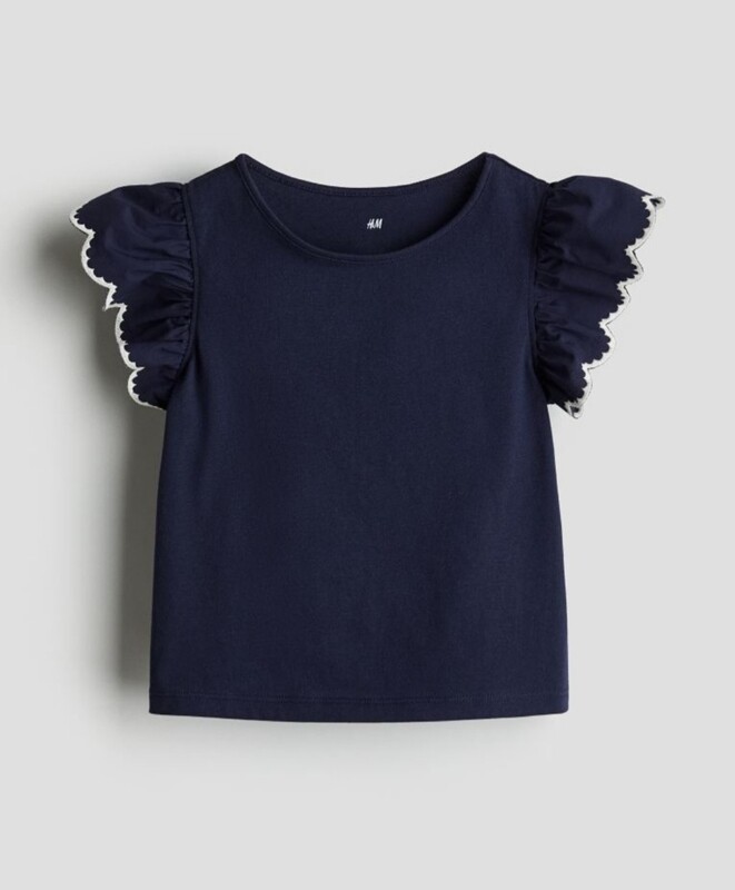 Jersey top with eyelet Embroidery Jersey top with eyelet Embroidery