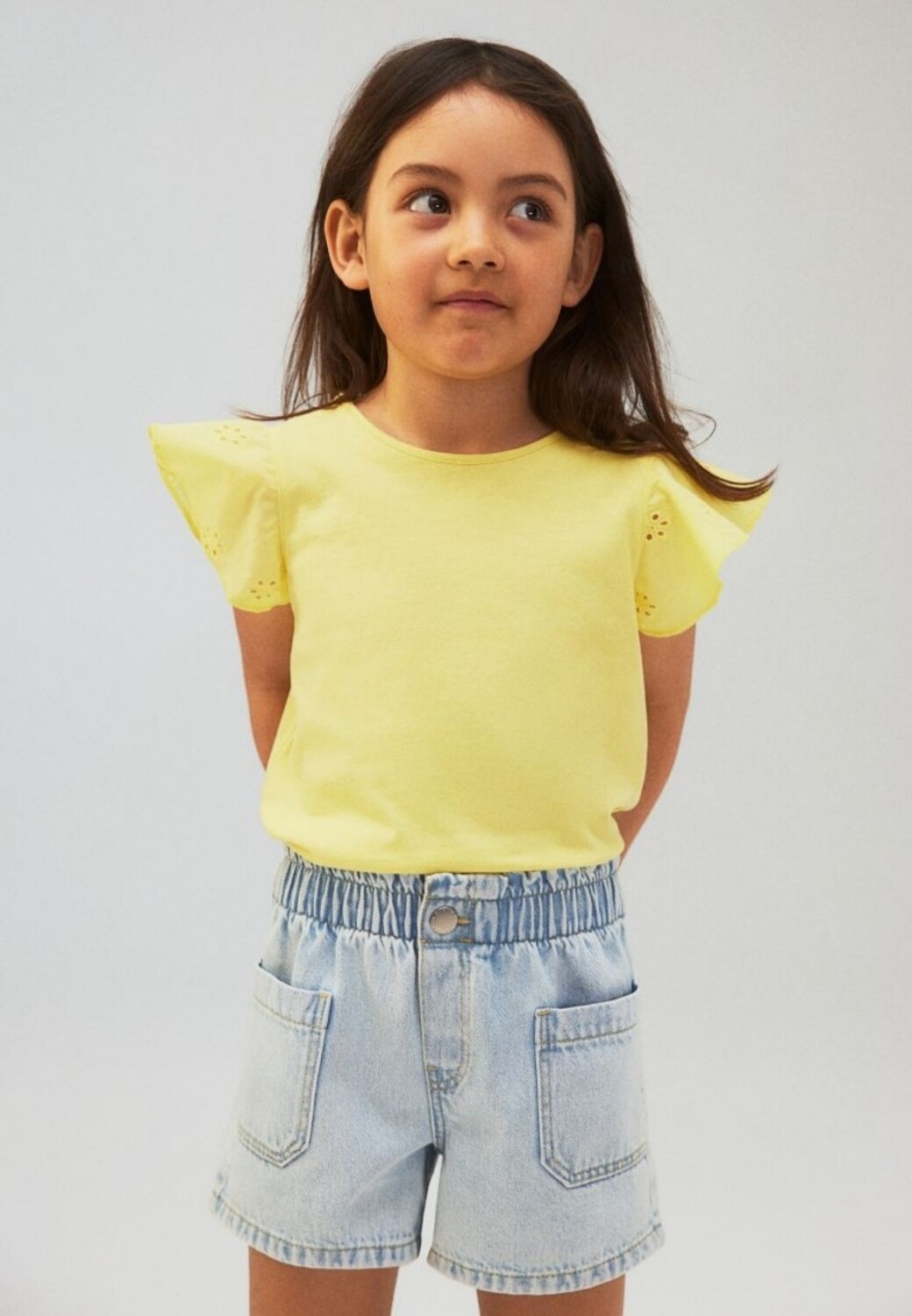 Jersey top with eyelet