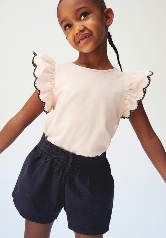 Jersey top with eyelet