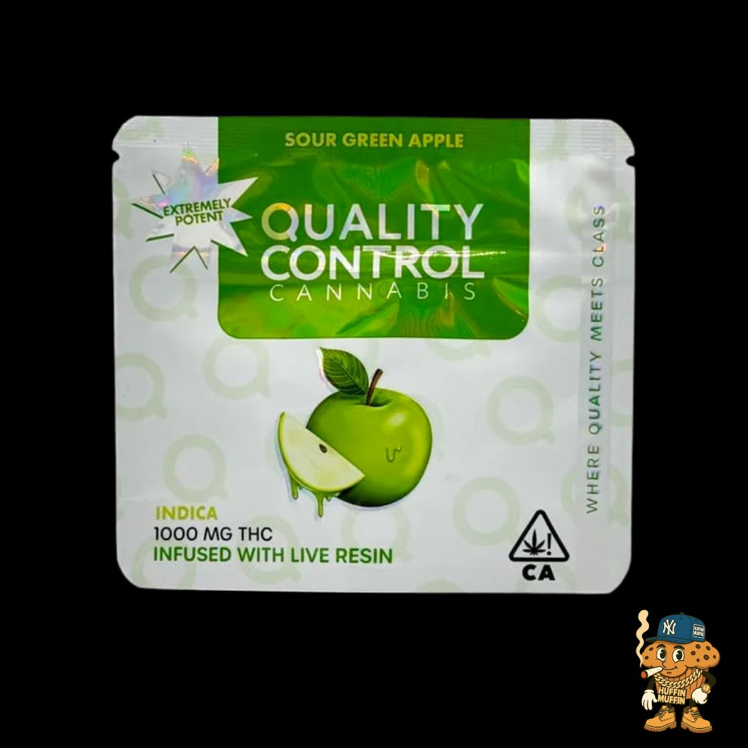 Quality Control Cannabis - Sour Green Apple Gummies 1000mg