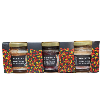 Lot de trois terrine au porc noir de Bigorre 3x90g