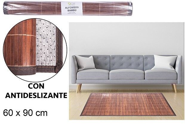Alfombra bambú color caoba 60x90cm