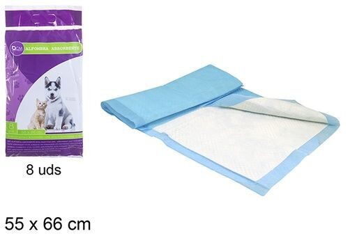 Tapis absorbant pour animaux de compagnie 8 u. 55x66cm en sachet