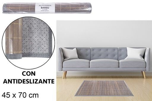 Tapis en bambou gris 45x70cm