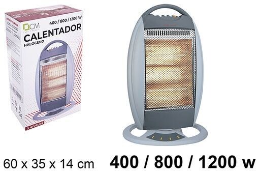 Calentador halógeno ovalado 3 niveles de potencia 400/800/1200W